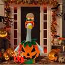 Halloween Porch Goose Outfits, Pumpkin Goose Costume for 23" Porch Goose, Funny Goose Clothes Duck Sculpture Clothes, Outdoor Patio Yard Lawn Decoration