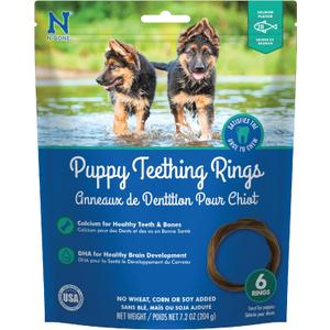 2 x N-Bone Puppy Teething Rings Salmon Flavor Dog Treat, 6 Count Bag, 7.2-oz