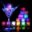Nonley Light Up Ice Cubes for Drinks, 12 Pack LED Ice Cubes Liquid Activated, Glow in The Dark Waterproof Ice Cubes for Home Bar Supplies Summer Party Wedding Decor
