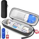 Krypthos Portable EpiPen Carry Case, Emergency Medical Bag for Zepbound or Mounjaro Injector Pens or Asthma Inhaler, Diabetes Travel Case and More for Travel Sports and Home Storage (Black)