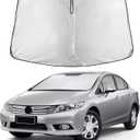 EcoNour Windshield Sunshade Compatible for Honda Civic 2006-2009 2010 2011, Sun Visor for Front Windshield & Window Sun Shade Cover, UV Heat Blocker & Protector, Car Accessories