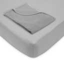 American Baby Company Preschool Bundle Set, a 24" x 48" x 4" Daycare/Preschool Mat Sheet and a 36" x 48" Toddler Blanket, Gray, for Boys and Girls