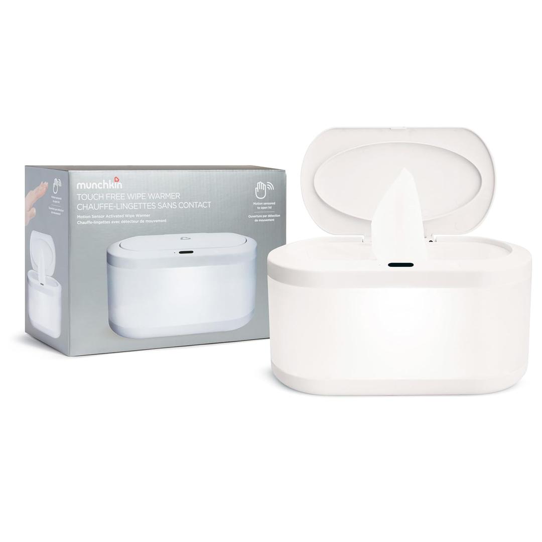 Munchkin Touch Free Baby Wipe Warmer with Nightlight & Motion Sensor, White ((Pack of 1))