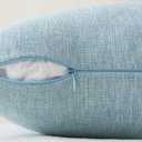 MIULEE Pack of 2 Decorative Farmhouse Linen Pillow Covers Rustic Boho Accent Outdoor Couch Throw Pillow Covers for Cushion Bed Sofa Living Room Home Decor 18x18 Inch Light Blue