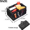 Mandark Car Trunk Organizer, Collapsible Multi Compartment Vehicle Storage Box, Waterproof Adjustable Automotive Organization Container Accessories, Universal for SUV, Sedan, Truck (Black)
