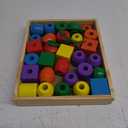 Melissa & Doug Primary Lacing Beads - Educational Toy with 8 Wooden Beads and 2 Laces