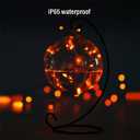 Mini Halloween Fairy Lights Battery Operate, 4 Pack Copper Wire Night Lights 3*AAA Battery Powered Led Starry Fairy String Lights for Bedroom, Christmas, Party, Decoration(5m/16ft Orange)