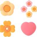 GeekShare Cross D-Pad Button Caps Thumb Grips Set,Silicone ABXY Key Buttons Sticker Compatible with Switch/OLED Joy Con (Pink & Yellow)