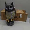 Solar Powered Owl with Motion Detection, Silent Mode, Flashing Eyes, Rotatable Head and Realistic Hoots, Plastic Owl Decoration for Home, Garden, Patio and Fence