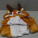 Christmas Cosplay Dress Up Hooded Animal Onesie Costume for Kids 4-12, Plush Xmas Holiday Gift for Boys & Girls (Medium ( 7-8 Years ), Reindeer)