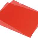PATIKIL L Type Folders 24 Pack A4 Plastic File Project Pockets Clear Paper Document Jacket Sleeve for Office, Red