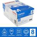 Staples Multipurpose Copy Printer Paper, 20 lb, 8.5 x 11 Inches, 8 Reams (4,000 Sheets), 94 Bright, White