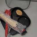 Egg Pan 4 Cup Nonstick Frying Omelette Pan with Lid for Breakfast Skillet for Eggs Pancake with 1 Spatula 1 Brush Black