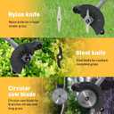 Cordless Weed Wacker, 20V Battery Powered Weed Eater with Blades, 3 in 1 Trimmer/Edger/Lawn Cutter, Adjustable Length