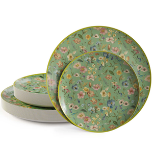 Trendables Heavy Duty Paper Plates Set For 16 Guests - 16 Each Of 8-inch And 10-inch Disposable Plates For Party - Fancy 32 Piece Dinnerware Set For All Occasions | Floral Design, Bouyant