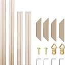 Texas Art DIY Wood Stretcher Bars for Canvas Solid Frame Kit Easy to Assemble Gallery Wrap Oil Painting Wall Posters Customized Wooden Frames Diamond Painting, White, 16x 20