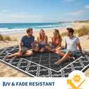 Garvee Reversible Outdoor Rug 10x14, Waterproof Outdoor Plastic Straw Rug with Interlacing Pattern, RV Mat for Picnics, Patio, Camping, Balcony, Deck, Backyard, Porch