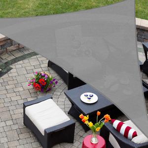 ASTEROUTDOOR Sun Shade Sail Triangle 16' x 16' x 22.64' UV Block Canopy for Patio Backyard Lawn Garden Outdoor Activities, Gray