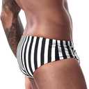 AIMPACT Mens Stripe Swim Briefs Retro Swimwear Sexy Bikini Swimsuit Print Bathing Suit