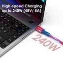 240W for Thunderbolt 3 Cable 40Gbps 8K 60Hz, 4K 144Hz 3.3FT, 1.6FT 2.3FT 4FT 5FT 6.6FT 10FT 15FT, USB4 USB C Display Cable for MacBook Pro Air, SSD, Dell XPS HP, iPhone 17, SSD, Mac mini M4 Pro