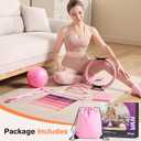 Pilates Kit 13Pcs Home Pilates Essentials Workout Kit with 13" Ring, 10" Ball and Resistance Bands for Women at Home Pilates Equipment Set for Beginners (Medium, pink)