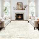 8x10 Area Rug for Living Room:Nursery Rug for Baby Girl Washable Vintage Rug with Non Slip Backing Indoor Floor Non Shedding Floral Low Pile Thin Carpets for Bedroom Dining Room Home Office Beige