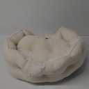 Bedsure Dog Beds for Small Dogs - Round Cat Beds for Indoor Cats, Washable Pet Bed for Puppy and Kitten with Slip-Resistant Bottom, 25 Inches, White (Angelic Ivory)