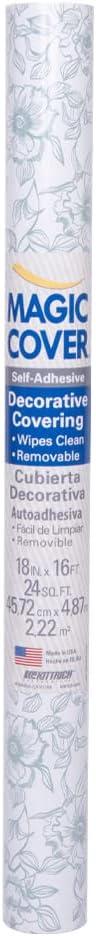 2 x Magic Cover Self-Adhesive Vinyl Shelf and Drawer Liner, 18" x 16', English Rose Blue