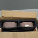 Ceramic 8.2inch Raised Dog Bowl with Stand for Large- Breed Dogs, Pet Food and Water Feeder (Double Bowl with Stand - Brown Coffee)