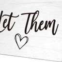 Let Them Wooden Sign, Desk Signs for Office, Mental Health Decorations, Inspirational Desk Decor, Home Decor Living Room, Cubicle Decor, Coworker Gifts, Encouragement Gifts for Women Men Friend,12