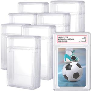 Trading Cards Protector Case Acrylic Clear Baseball Card Holders with Label Position Hard Sleeves Small Sturdy Storage Box for Standard Collector Sport Game Grade(48 Pieces)