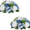 Flower Centerpieces for Wedding Tables: Wedding Table Decorations Dusty Blue & White Flower Balls Centerpieces for Engagement Cerebration Party Center Pieces 2 Packs