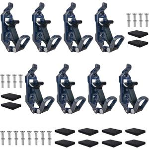 Bazen 8PCS Shovel Mount for Roof Rack Overland Gear Rotopax Mount Shovel Holder for Truck Tool Holder,Rubber Clamp Grip Mounting Kit Fits Shovel Holder Wall Mount, and Pole Clamp (Black)