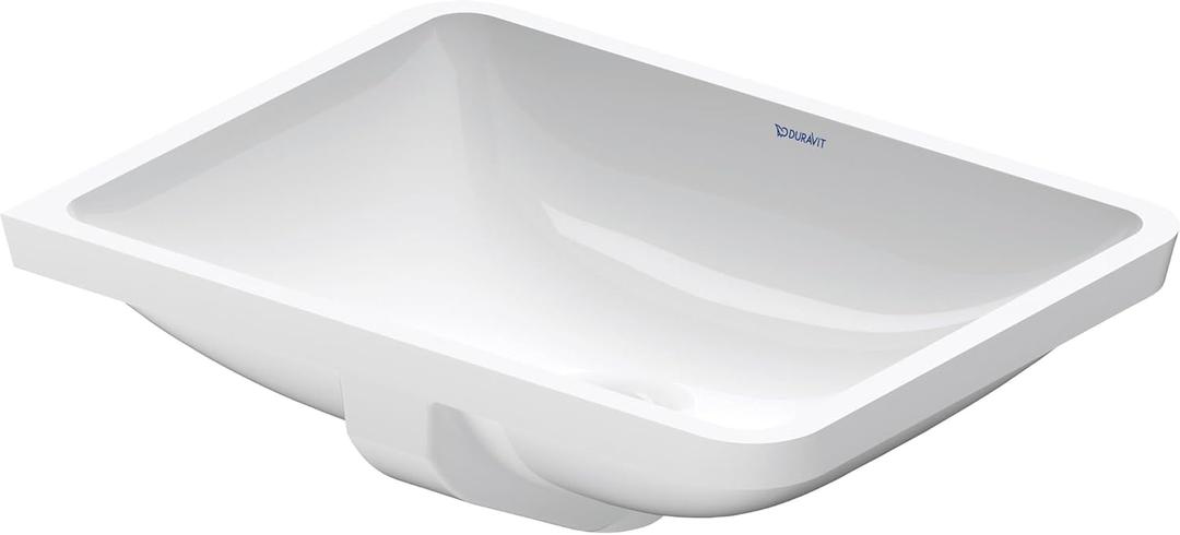 Duravit 0305490017 Starck 3 20-7/8" Rectangular Ceramic Undermount Bathroom Sink with Overflow (Medium, White)