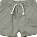 Gerber Baby Girls' Baby Toddler Girls' Twill Shorts (6-9 Months, Olive)