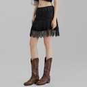 Engofs Women Y2k Lace Slip Skirt Mini Ruffle Pleated Flowy Short Skirts (M)