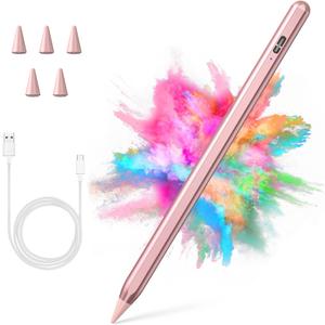 Stylus Pen for iPad 2018-2023 with Palm Rejection, Active Pencil for iPads 10th/9th/8th/7th/6th, for iPad Pro 11/12.9 inch, for iPad Air 5th/4th/3th Gen, for iPad mini 6th/5th Gen (Rose Gold)