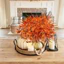 Uieke 36PCS Artificial Mums Outdoor Fall Fake Plastic Flowers Fake Autumn Plants No Fade for Outside Window Box Porch Planters Farmhouse Garden Decor