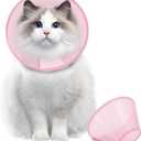 Supet Dog Cone Collar Adjustable After Surgery, Comfortable Pet Recovery Collar & Cone for Large Medium Small Dogs, Elizabethan Dog Neck Collar Plastic Practical (Pink, XS)