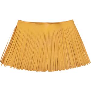 uxcell 2 Yards 8 Inch PU Faux Leather Fringe Trim Double Side Leather Sewing Tassel Fringe for DIY Sewing Dress Crafts Skirt Decoration, Yellow