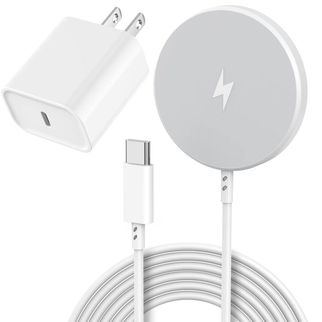 [Apple MFi Certified]Magnetic Wireless Charger Apple Mag Safe Charger,15W 6FT Fast Wireless Charging Pad for AppleiPhone 16 Pro Max/16 Pro/16 Plus/15 Pro Max/14/13/12/AirPods3/2/Pro/Pro2,Charging Pad Missing Cube