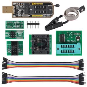 EEPROM BIOS USB Programmer CH341A + SOIC8 SOP8 Test Clip + 1.8V Adapter + SOIC8 Adapter for EEPROM 93CXX / 25CXX / 24CXX +CH341A 24 25 Series Flash