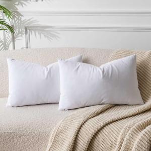 Juspurbet Pillow Cases - 2 Pack - Envelope Closure - Soft Brushed Microfiber Fabric - Shrinkage and Fade Resistant Pillow Covers 14X 24 Inches (White)