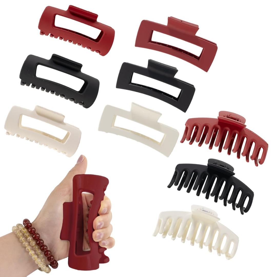 Soft Silicone Hair Clips: 9 Pcs Flexible Cozy Claw Clips For Women/Girlmatte hair clips for thick/thin