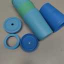 Homestockplus Reusable Wheat Straw Cups with Lid and Straws, 10 Oz Chip Resistant Drinking Cups, Small Water Cups with Silicone Straws - BPA Free Dishwasher Safe for Milk, Drinks, Smoothies (Blue Series)