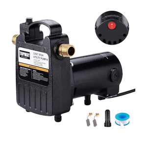 TOPWAY 1/2HP 1560GPH Portable Cast Iron High Pressure Utility Transfer Water Pump with Built-in On/Off Switch,Hose connectors & Suction Strainer