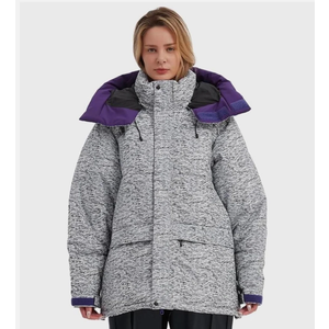 NOMADIKA Oversize Waterproof Ski Jacket Thick Snow Coats with Detachable Hood Winter Skiing Snowboard Jackets for Women Men, Size S, Blackwhite