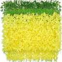 BLEUM CADE 36Pcs Yellow Fake Wisteria Hanging Flowers, 3.6Ft/Pcs Artificial Wisteria Garland, Hanging Flowers for Wedding Party Home Backdrop Wall Decoration