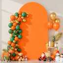 7.2FT Orange Arch Backdrop Cover - Polyester Fitted Wedding Arch Stand Covers Round Top Chiara Arch Backdrop Cover for Birthday Party Banquet Photo Background Decoration