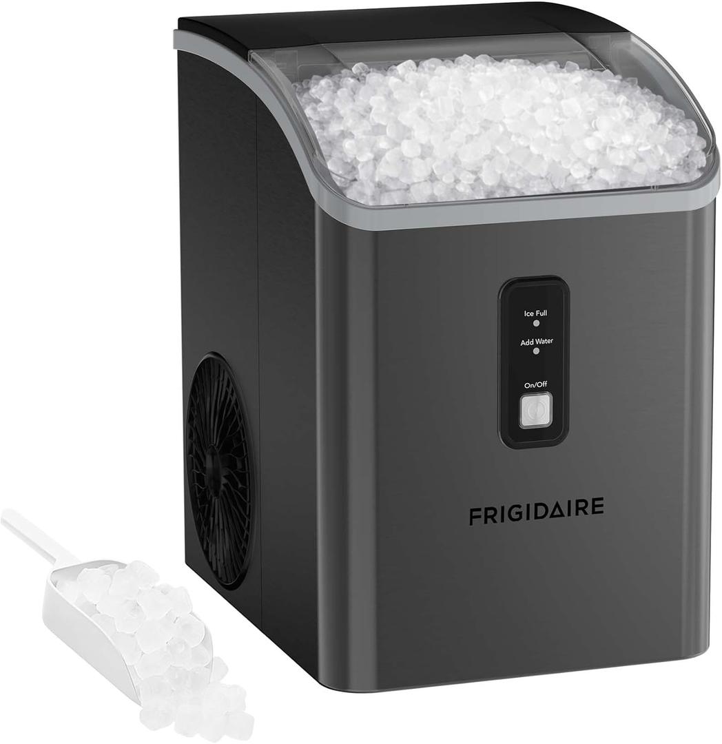 Frigidaire Countertop Crunchy Chewable Nugget Ice Maker, 33lbs per Day, Gunmetal